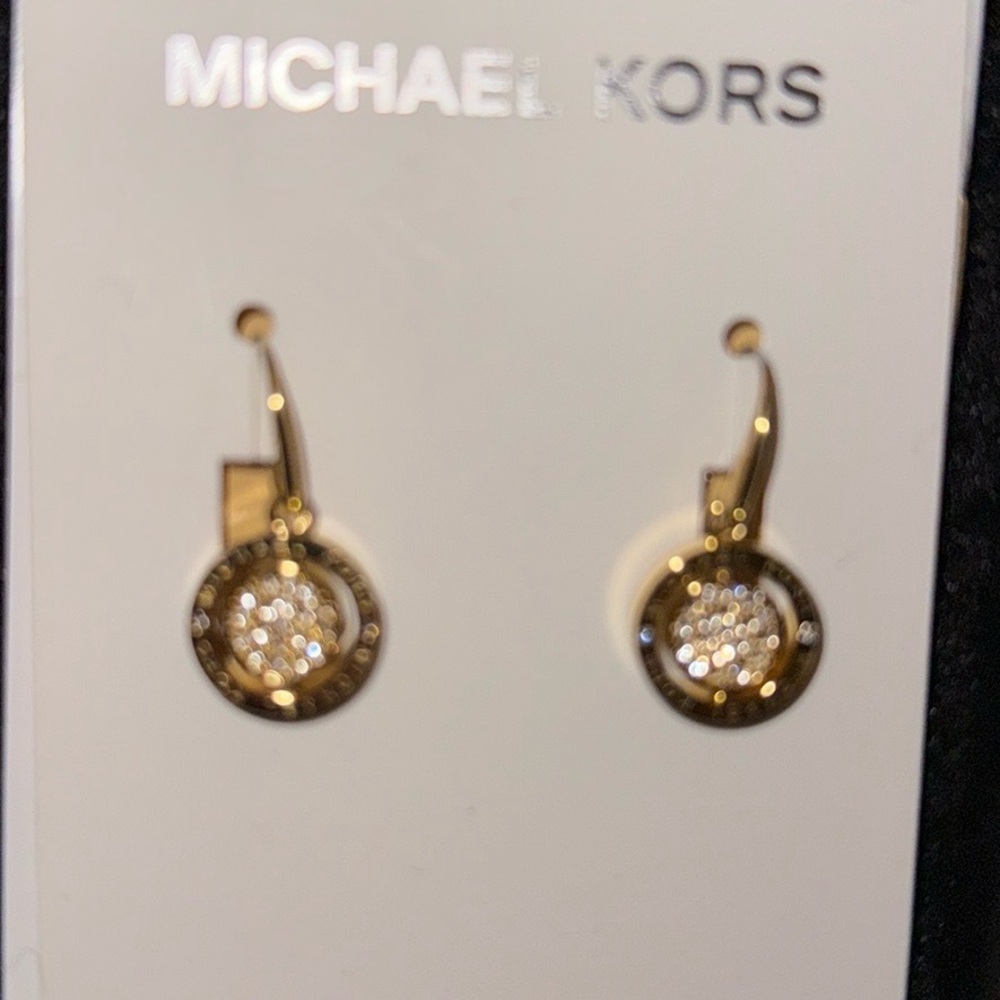 New MICHAEL KORS GOLD-TONE FLIP GLITZ REVERSIBLE CRYSTAL PAVE EARRINGS NEW - Picture 12 of 12